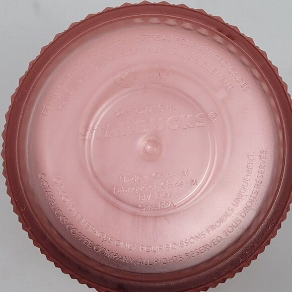 Starbucks Dusty Pink Soft Touch Diamond Studded Cold Cup Tumbler 24oz Barbiecore - Picture 9 of 11